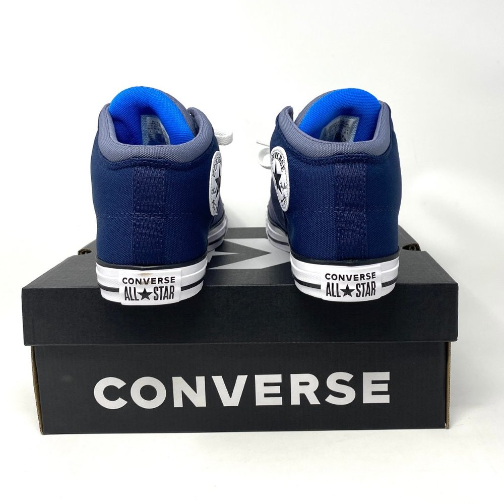 Converse Women's Size 10 170124F CTAS HI STREET Midnight Navy Canvas Mid Sneaker - Picture 4 of 10